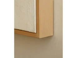 DECOWOOD Cuadro-Cuadro decorativo sobre lienzo de algodón con marco de madera marrón claro pintado artesanalmente con pintura al oleo de 60x80cm - BRISA - Multicolor
