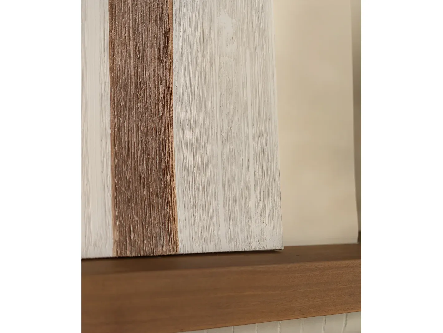 Sale DECOWOOD Cuadro decorativo sobre lienzo de algodón con marco de madera blanco pintado artesanalmente con pintura al oleo de 100x150cm - TESA - Multicolor