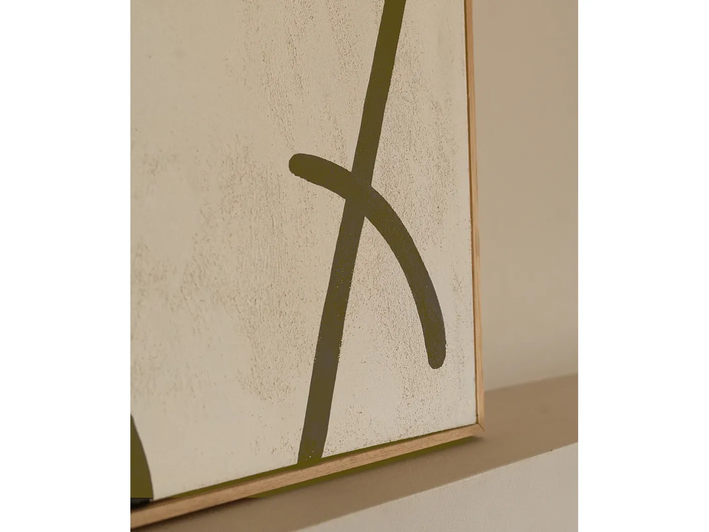 DECOWOOD Cuadro decorativo sobre lienzo de algodón con marco de madera marrón claro pintado artesanalmente con pintura al oleo de 60x80cm - VIRGINIA - Multicolor Online