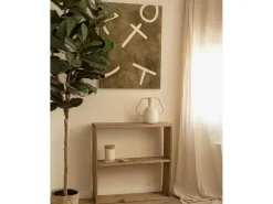 DECOWOOD Cuadro-Cuadro decorativo sobre lienzo de algodón pintado artesanalmente con pintura al oleo sin marco de 80x100cm - SILVANA - Multicolor
