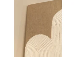 Hot DECOWOOD Cuadro decorativo sobre lienzo de lino con marco de madera marrón oscuro pintado artesanalmente con pintura al oleo de 100x150cm - MARLENE - Multicolor