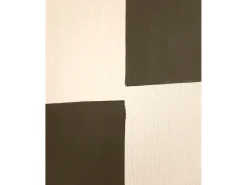 Outlet DECOWOOD Cuadro decorativo sobre lienzo de algodón con marco de madera blanco pintado artesanalmente con pintura al oleo de 60x80cm - PRISMA - Multicolor