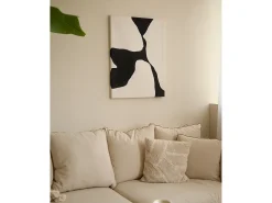 Hot DECOWOOD Cuadro decorativo sobre lienzo de algodón con marco de madera marrón claro pintado artesanalmente con pintura al oleo de 100x150cm - MISIA - Multicolor