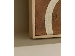 DECOWOOD Cuadro decorativo sobre lienzo de algodón con marco de madera marrón claro pintado artesanalmente con pintura al oleo de 60x80cm - SILVANA - Multicolor Outlet