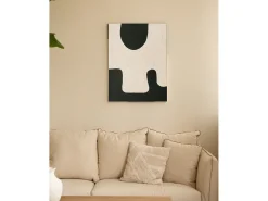 DECOWOOD Cuadro decorativo sobre lienzo de algodón con marco de madera marrón oscuro pintado artesanalmente con pintura al oleo de 100x150cm - VARO - Multicolor