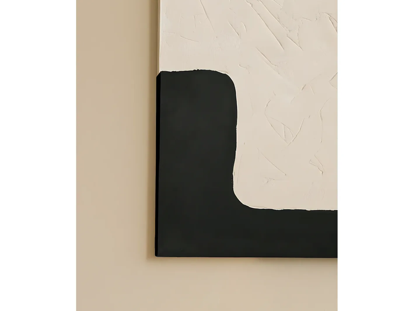DECOWOOD Cuadro decorativo sobre lienzo de algodón con marco de madera marrón oscuro pintado artesanalmente con pintura al oleo de 100x150cm - VARO - Multicolor
