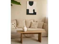 Best DECOWOOD Cuadro decorativo sobre lienzo de algodón con marco de madera negro pintado artesanalmente con pintura al oleo de 60x80cm - VARO - Multicolor