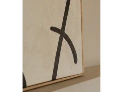 Outlet DECOWOOD Cuadro decorativo sobre lienzo de algodón con marco de madera marrón oscuro pintado artesanalmente con pintura al oleo de 60x80cm - VIRGINIA - Multicolor
