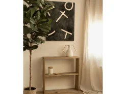 Sale DECOWOOD Cuadro decorativo sobre lienzo de algodón con marco de madera marrón oscuro pintado artesanalmente con pintura al oleo de 100x150cm - SILVANA - Multicolor
