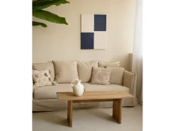 DECOWOOD Cuadro decorativo sobre lienzo de algodón con marco de madera marrón oscuro pintado artesanalmente con pintura al oleo de 100x150cm - PRISMA - Multicolor