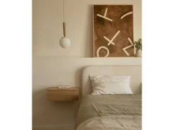 DECOWOOD Cuadro decorativo sobre lienzo de algodón con marco de madera blanco pintado artesanalmente con pintura al oleo de 100x150cm - SILVANA - Multicolor