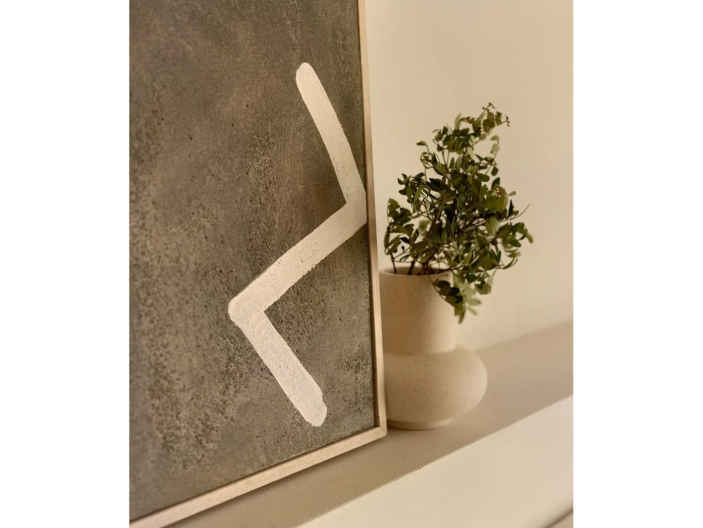 Sale DECOWOOD Cuadro decorativo sobre lienzo de algodón con marco de madera marrón oscuro pintado artesanalmente con pintura al oleo de 100x150cm - SILVANA - Multicolor