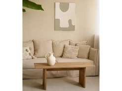 DECOWOOD Cuadro decorativo sobre lienzo de algodón con marco de madera blanco pintado artesanalmente con pintura al oleo de 100x150cm - VARO - Multicolor Sale