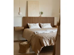 DECOWOOD Cuadro decorativo sobre lienzo de algodón con marco de madera marrón claro pintado artesanalmente con pintura al oleo de 60x80cm - LEO - Beige Hot