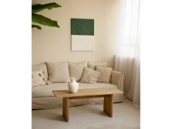 DECOWOOD Cuadro decorativo sobre lienzo de algodón con marco de madera blanco pintado artesanalmente con pintura al oleo de 100x150cm - MARINA - Multicolor Clearance