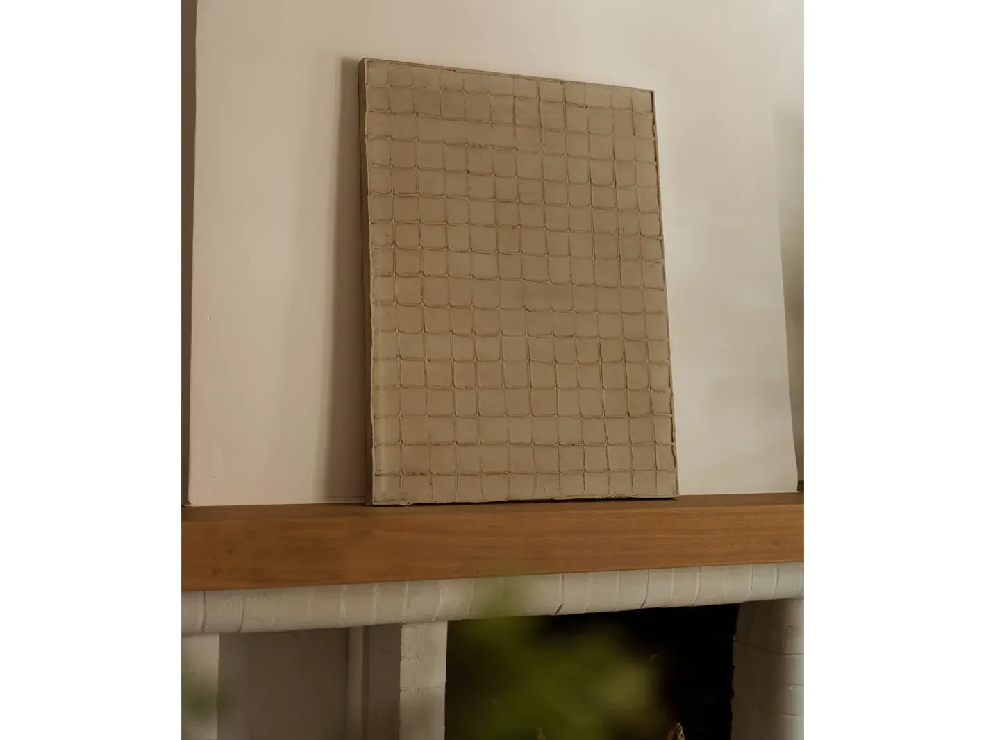 DECOWOOD Cuadro-Cuadro decorativo sobre lienzo de algodón con marco de madera marrón claro pintado artesanalmente con pintura al oleo de 100x150cm - JAN - Dorado