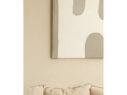 DECOWOOD Cuadro decorativo sobre lienzo de algodón con marco de madera marrón claro pintado artesanalmente con pintura al oleo de 80x100cm - KIKA - Multicolor