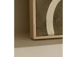 DECOWOOD Cuadro decorativo sobre lienzo de algodón con marco de madera marrón claro pintado artesanalmente con pintura al oleo de 100x150cm - SILVANA - Multicolor Clearance