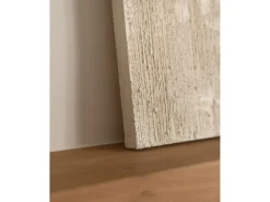 DECOWOOD Cuadro decorativo sobre lienzo de algodón con marco de madera blanco pintado artesanalmente con pintura al oleo de 80x100cm - DEVA - Beige Hot