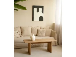 DECOWOOD Cuadro decorativo sobre lienzo de algodón con marco de madera blanco pintado artesanalmente con pintura al oleo de 60x80cm - KIKA - Multicolor Discount