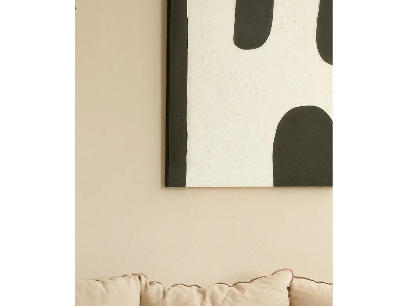 Online DECOWOOD Cuadro decorativo sobre lienzo de algodón con marco de madera negro pintado artesanalmente con pintura al oleo de 80x100cm - KIKA - Multicolor
