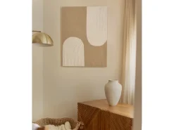 Best DECOWOOD Cuadro decorativo sobre lienzo de lino con marco de madera negro pintado artesanalmente con pintura al oleo de 100x150cm - NIKI - Multicolor