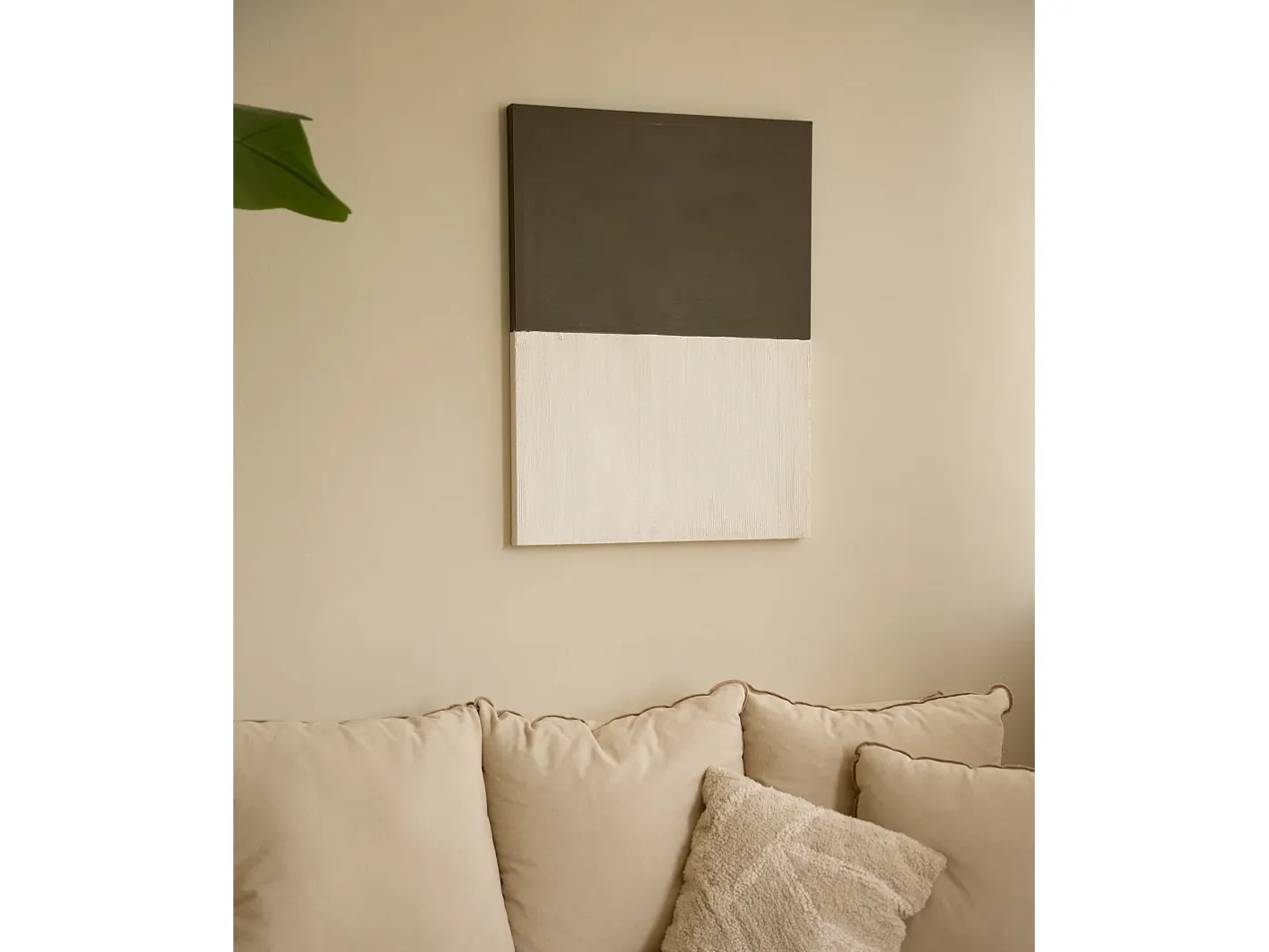 DECOWOOD Cuadro decorativo sobre lienzo de algodón con marco de madera marrón claro pintado artesanalmente con pintura al oleo de 60x80cm - MARINA - Multicolor