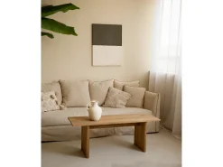 DECOWOOD Cuadro decorativo sobre lienzo de algodón con marco de madera marrón claro pintado artesanalmente con pintura al oleo de 60x80cm - MARINA - Multicolor