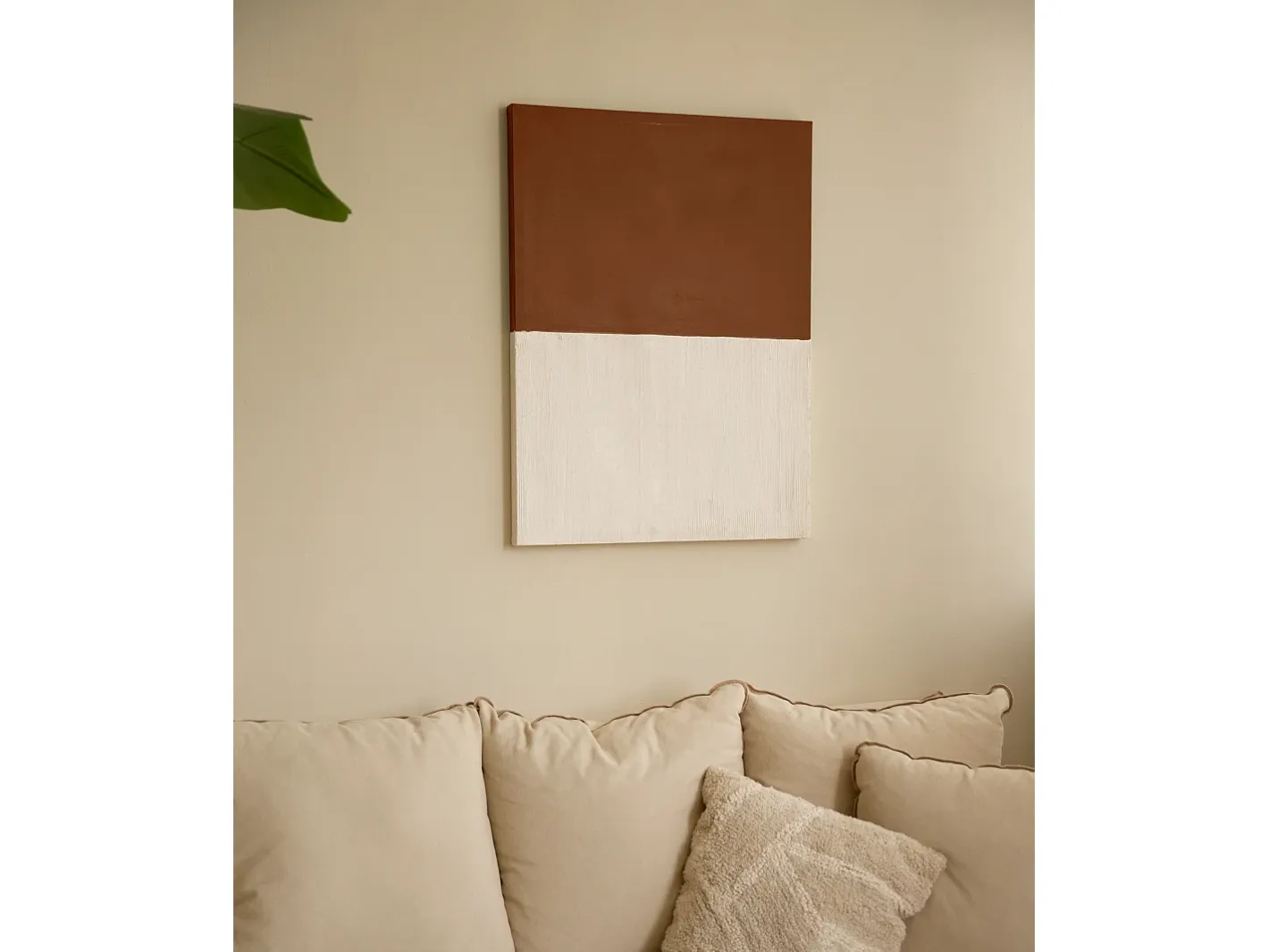 DECOWOOD Cuadro decorativo sobre lienzo de algodón con marco de madera marrón claro pintado artesanalmente con pintura al oleo de 60x80cm - MARINA - Multicolor Online