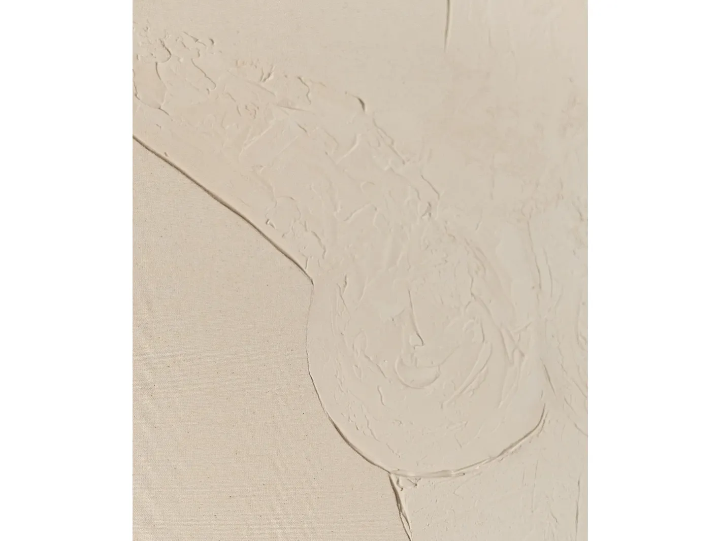 DECOWOOD Cuadro decorativo sobre lienzo de algodón con marco de madera blanco pintado artesanalmente con pintura al oleo de 100x150cm - GALA - Beige Discount