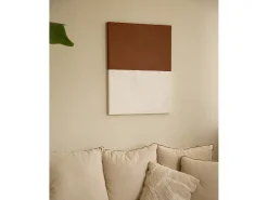New DECOWOOD Cuadro decorativo sobre lienzo de algodón con marco de madera blanco pintado artesanalmente con pintura al oleo de 60x80cm - MARINA - Multicolor