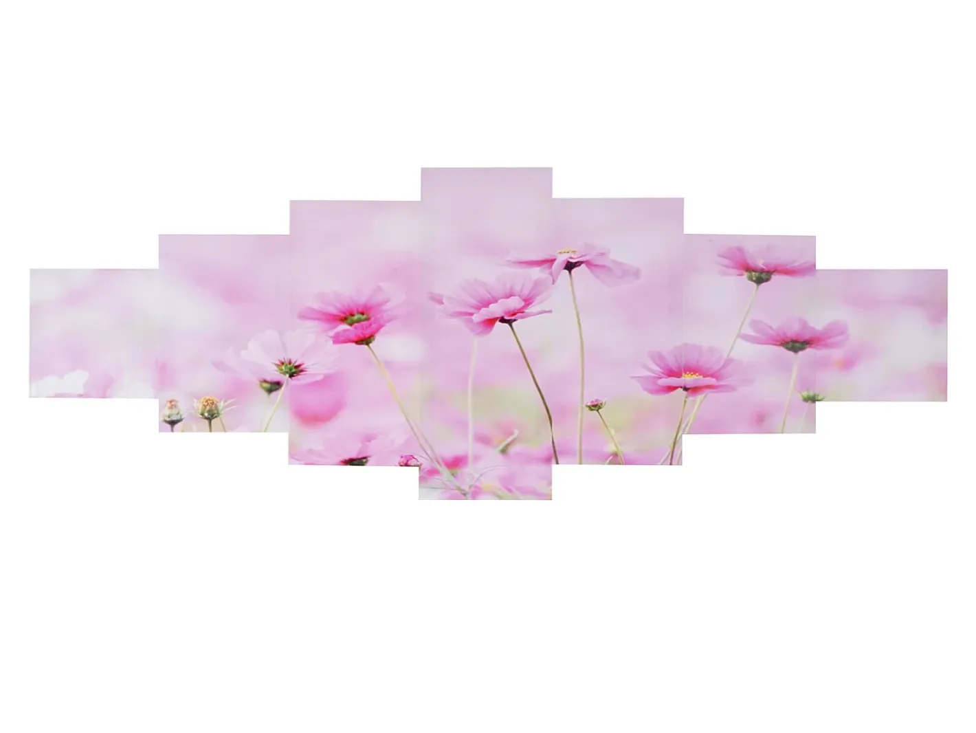 MCW Cuadro-Cuadro H375 Pavo real (7 piezas), Flores Multicolor