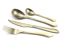 Best Amefa Cubertería de 16 piezas Instinct Champagne Mat - Acero Inoxidable Dorado