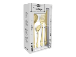 Best Amefa Cubertería de 16 piezas Instinct Champagne Mat - Acero Inoxidable Dorado