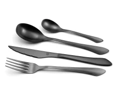 Amefa Cubierto-Cubertería de 16 piezas Instinct Noir Mat - Cubiertos de Acero Inoxidable Negro