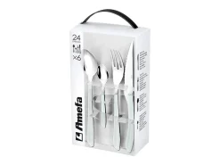 Amefa Cubertería Eclat 24 piezas Moderno - Mango , acero inoxidable, hoja microdentada, acabado brillante Blanco Best