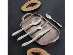 New Amefa Cubertería Eclat Nature de 24 piezas en madera gris para 6 personas Gris claro