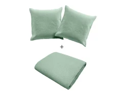 Douceur d'intérieur Cubre Cama Acolchado y 2 Fundas de Almohada Romane Verde