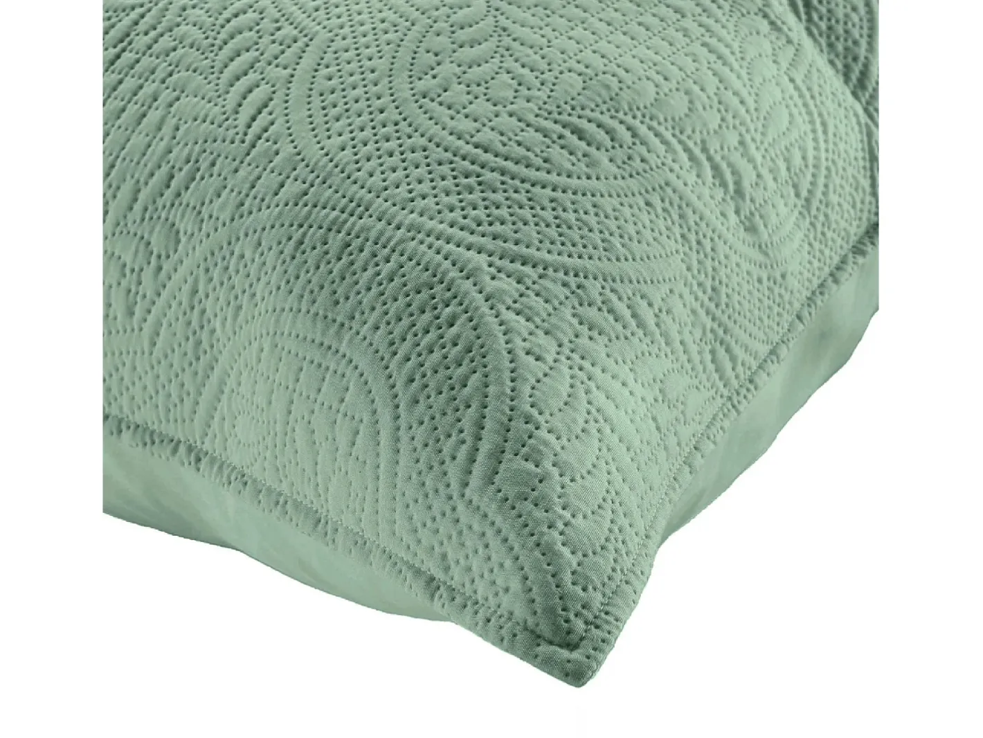 Douceur d'intérieur Cubre Cama Acolchado y 2 Fundas de Almohada Romane Verde