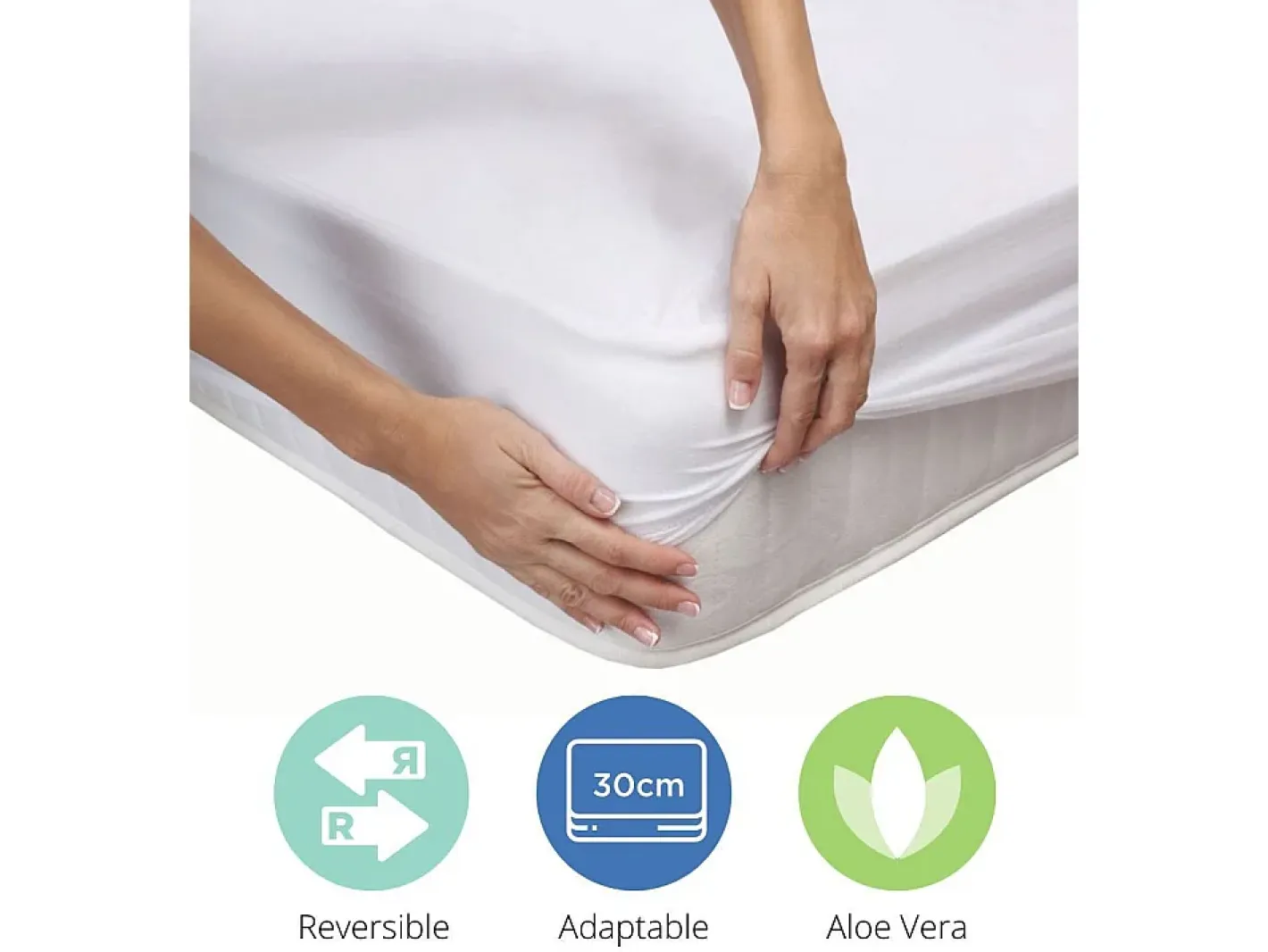 Cambia tus muebles Ropa De Cama-Cubrecolchón de 150x190 cm hipoalergénico de microfibra extra suave en color blanco Alisa
