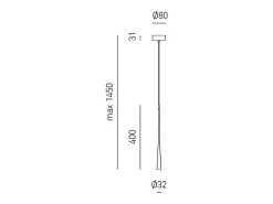 Hot Dafne - Lámpara colgante LED negra 7W 3000K IP20 - Plafón LED de diseño minimalista en aluminio - Fuente de alimentación incluida - L. máx. 145cm Negro