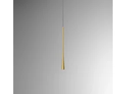 Lámpara Suspendida-Dafne - Lámpara colgante LED oro 7W 3000K IP20 - Plafón LED de diseño minimalista en aluminio - Fuente de alimentación incluida - L. máx. 145cm Dorado