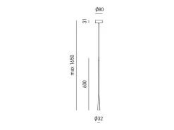 Dafne lámpara colgante LED blanca 7W 3000K IP20 diseño minimalista aluminio fuente incluida largo máx 165cm Blanco