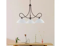 Online Dallas - Lámpara de araña negra con efecto óxido y oro antiguo, cristal blanco, 3 luces Marru00f3n chocolate