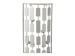 J-Line Portavelas Y Vela-Decoración con espejo y portavelas de metal 36x9x121cm Gris