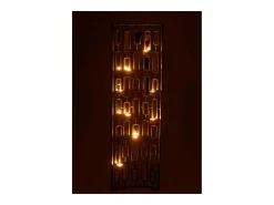 J-Line Portavelas Y Vela-Decoración con espejo y portavelas de metal 36x9x121cm Gris