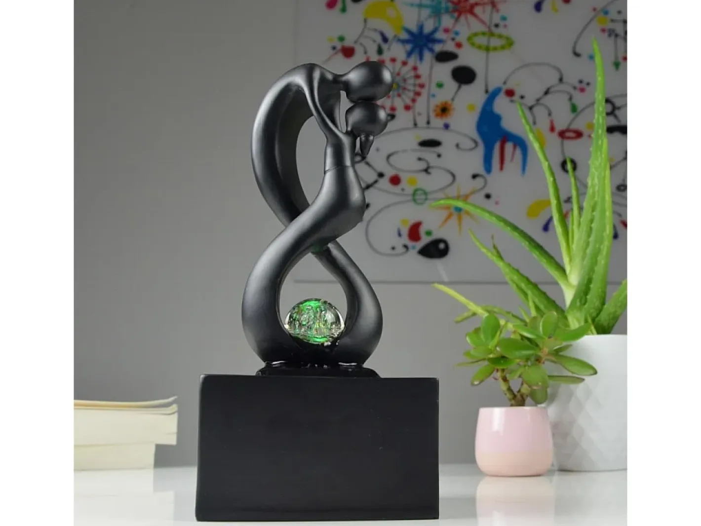 Zen Light Diseño de fuentes de interior con iluminación LED Amor Negro Hot