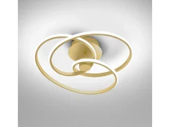 Aplique Para Pared-Diva - Plafón LED de diseño moderno 40W regulable - Aluminio oro cepillado, luz cálida 3000K, 2500lm, difusor de silicona Dorado