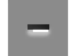 Doha - Aplique LED moderno 15W - Aluminio blanco y , luz cálida 3000K, 1270lm, difusor bisatinado, IP20, l.40x13,5cm Negro Best