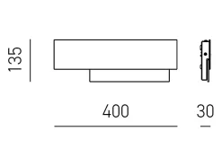 Doha - Aplique LED moderno 15W - Aluminio blanco y gris tórtola, luz cálida 3000K, 1270lm, difusor bisatinado, IP20, l.40x13,5cm Marru00f3n chocolate New